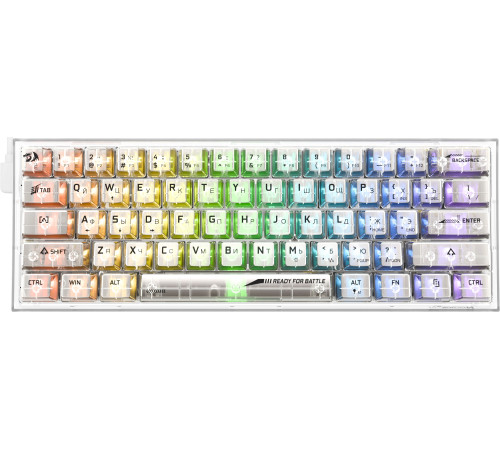 Клавиатура Redragon Fizz прозрачный/белый