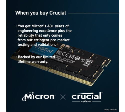 Оперативная память Crucial 16ГБ DDR5 SODIMM 5600МГц CT16G56C46S5