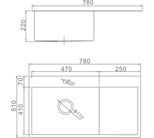 Кухонная мойка Gerhans K37851B-L левая, графит