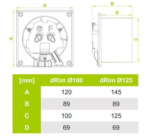 Осевой вентилятор airRoxy dRim 100HS BB