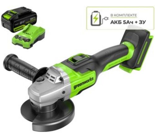 Угловая шлифмашина Greenworks GD24AG 3200207CUG с 1-м АКБ