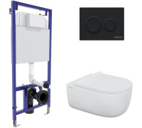 Унитаз подвесной Berges Wasserhaus Ego XL Rimless + Okus Slim SO + Novum525 + O5 043303