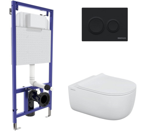 Унитаз подвесной Berges Wasserhaus Ego XL Rimless + Okus Slim SO + Novum525 + O5 043303