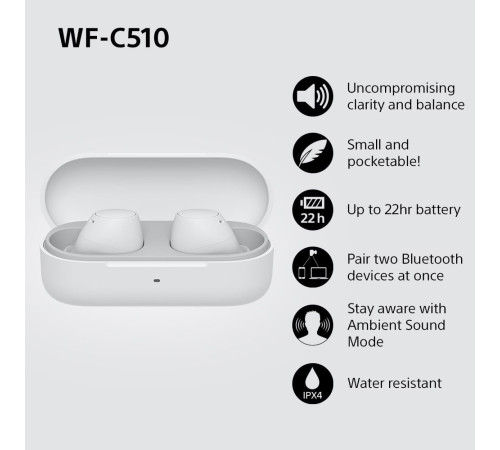 Наушники Sony WF-C510 белый