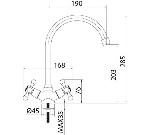 Смеситель Milardo Duplex DUPSB0JM05