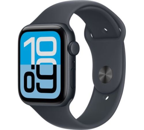 Умные часы Apple Watch SE 3 LTE 44 мм алюминиевый корпус, полуночный/полуночный, спортивный силиконовый ремешок M/L