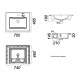 Умывальник Sanita Luxe Quadro 75 75x46.5