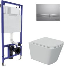 Унитаз подвесной Berges Wasserhaus Floe S Rimless 043248 с сиденьем
