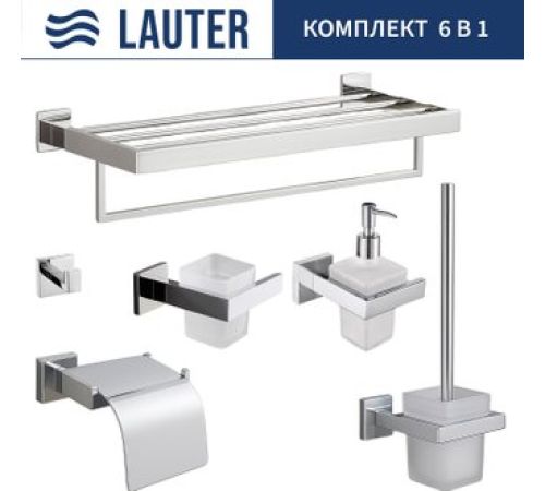 Набор аксессуаров для ванной Lauter 21SH71061+21SH71091+21SH71101+21SH71091+21SH71151+21SH71111 Chrome, 6 предметов