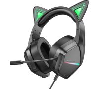 Наушники Borofone Elf Cat BO106 черный/зеленый
