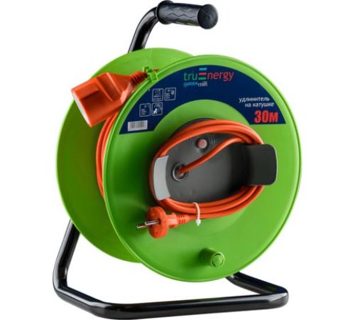 Удлинитель на катушке TruEnergy 15509 30 м, зеленый