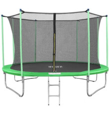 Батут Happy Jump 12ft-i Pro 374 см с внутренней сеткой и лестницей