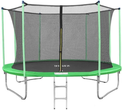 Батут Happy Jump 12ft-i Pro 374 см с внутренней сеткой и лестницей