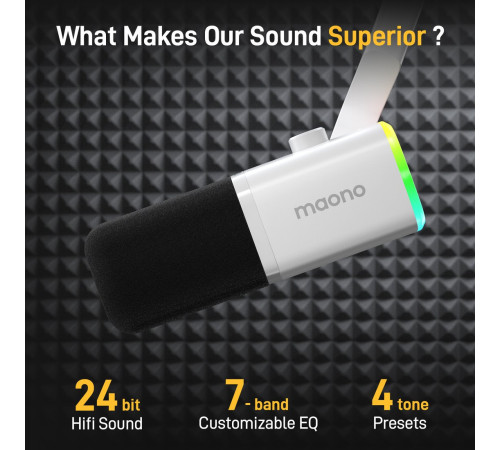 Проводной микрофон Maono PD100X белый