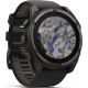 Умные часы Garmin Fenix 8 Solar, Sapphire 51мм титановый угольно-серый с DLC-покрытием и черным ремешком
