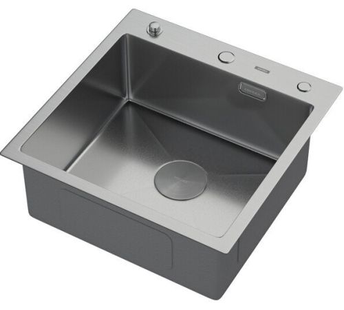 Кухонная мойка ARFEKA ECO AR мойка 500*500 POP-UP, коландер, дозатор SATIN DECOR VOLCANIC ROCK