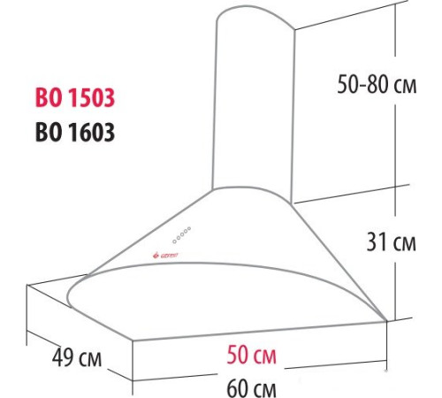 Кухонная вытяжка GEFEST ВО 1503 К73
