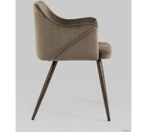 Стул с подлокотниками Stool Group Монарх велюр, коричневый