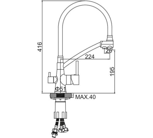 Смеситель Ledeme L4855D-12