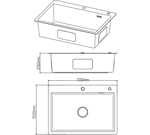 Кухонная мойка Diadonna DS7050