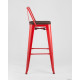 Стул Stool Group TOLIX WOOD со спинкой барный красный глянцевый