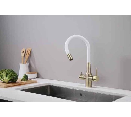 Смеситель Paulmark Salix Sa213419-BRw бронза/белый