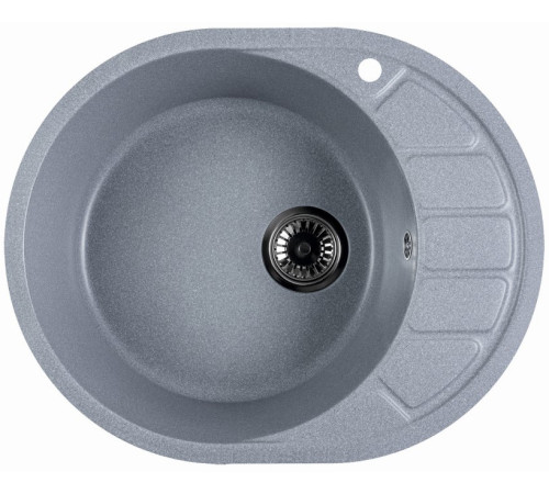 Кухонная мойка Marblan Ovata L серебристый,с сифоном