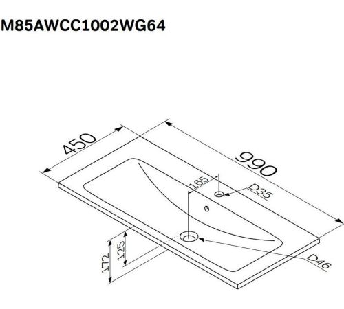 Умывальник AM.PM X-Joy M85AWCC1002WG64