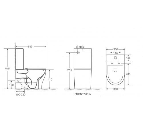 Унитаз WeltWasser Angerbach 001 MT-BL черный матовый