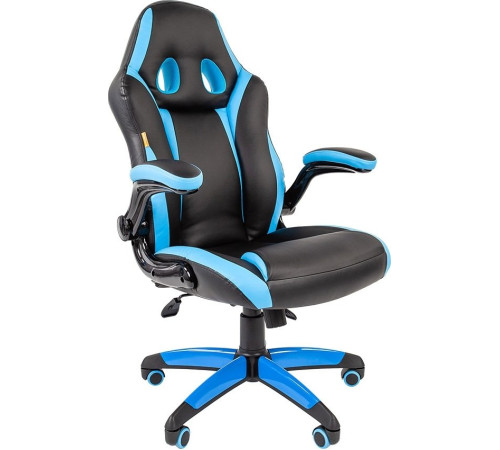 Кресло CHAIRMAN Game 15 черный/голубой