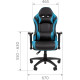 Игровое геймерское кресло CHAIRMAN CH43 экокожа, черный/бирюзовый