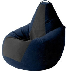 Кресло-мешок Kreslomeshki Груша Kombo XXXL GKV-145x100-TSCH темно-синий/черный