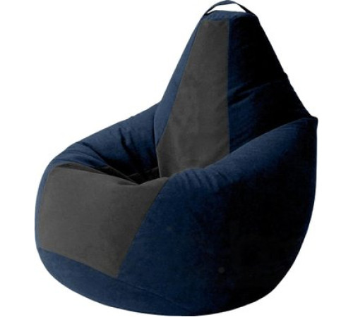 Кресло-мешок Kreslomeshki Груша Kombo XXXL GKV-145x100-TSCH темно-синий/черный