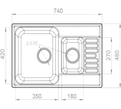 Кухонная мойка GranFest QUARZ Z-21K серый