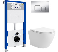 Унитаз подвесной Lauter Vortex 2110830 с кнопкой 219703F квадратная, сатин