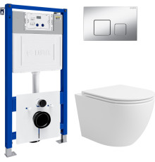 Унитаз подвесной Lauter Vortex 2110830 с кнопкой 219703F квадратная, сатин