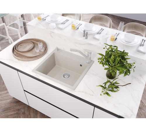 Кухонная мойка Polygran Argo-560 белый хлопок 36