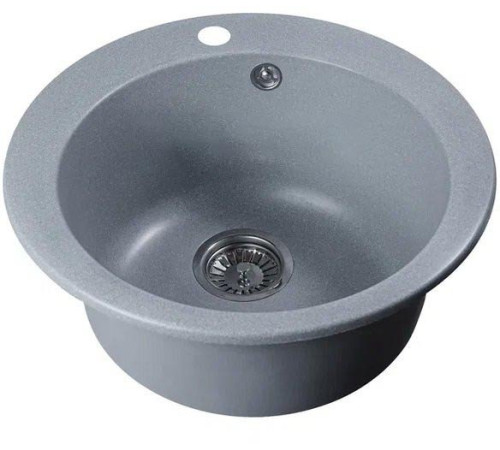 Кухонная мойка Marblan Orbi серебристый,с сифоном