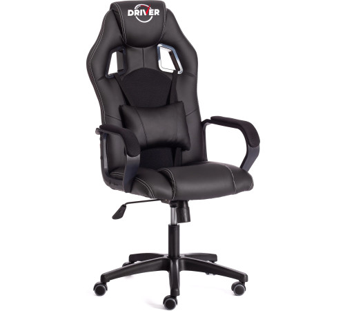 Кресло TetChair Driver иск. кожа/ткань, черный/черный