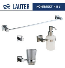 Набор аксессуаров для ванной Lauter 21SH6061 + 21SH6171 + 21SH6091 + 21SH6011 Chrome, 4 предмета