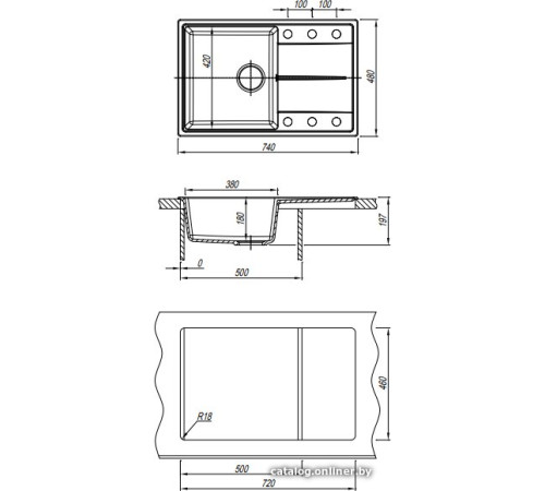Кухонная мойка Dr. Gans Smart Оливия 740 терра