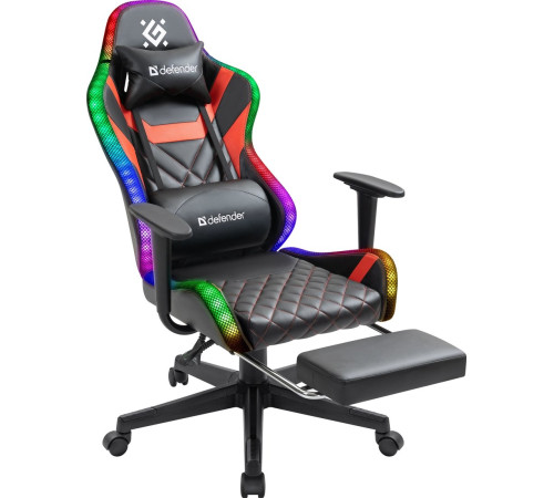 Игровое геймерское кресло Defender Lumos черный/красный