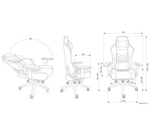 Игровое геймерское кресло CACTUS CS-CHR-0112BL черный