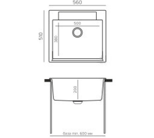 Кухонная мойка Polygran Argo-560 опал