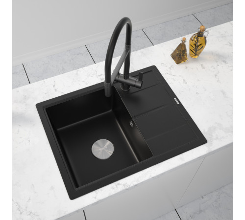 Кухонная мойка ZorG Rock 65 Premium black metallic
