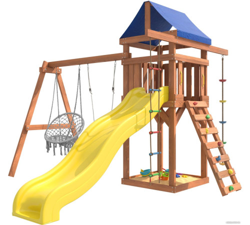 Игровой комплекс National Tree Company Качели лодочка и подвесное плетеное кресло IgroWoods ДП-2