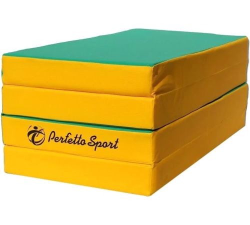 Cпортивный мат Perfetto Sport №5 складной 200x100x10 зеленый/желтый