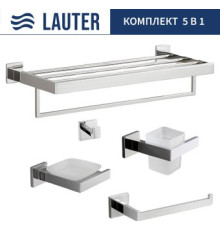 Набор аксессуаров для ванной Lauter 21SH71061 + 21SH71051 + 21SH71071 + 21SH71091 + 21SH71151 Chrome, 5 предметов