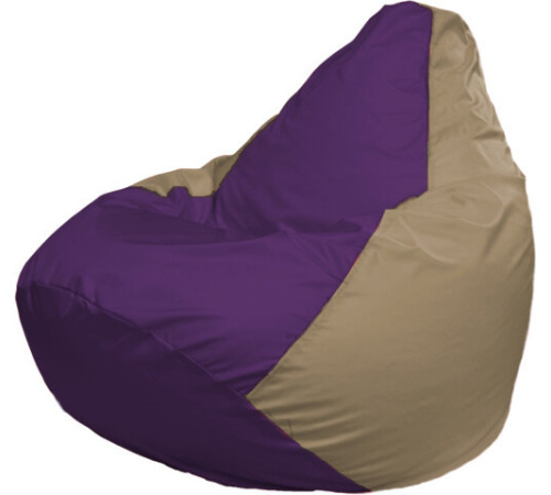 Кресло-мешок Flagman Груша Макси Г2.1-70 бежевый темный/фиолетовый