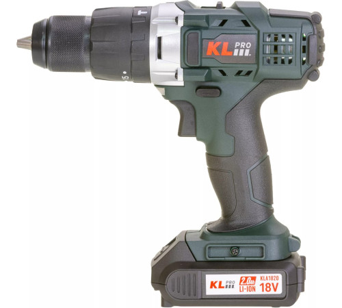 Ударная дрель-шуруповерт KLPRO KLDM18-20 с 2-мя АКБ, кейс
